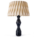 Lola Lux Table Lamp - Black / Ivory White Wood