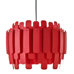 Maruja Pendant - Matte Black / Red Wood