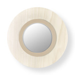 Lens Circular Wall Sconce - Matte Ivory / Ivory White Wood