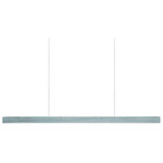 I-Line Linear Pendant - Matte Black / Sea Blue Wood