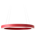 Oh! Line Pendant - Matte Black / Red Wood