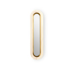 Lens Oval Wall Sconce - Gold / Ivory White Wood