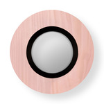 Lens Circular Wall Sconce - Matte Black / Pale Rose Wood