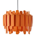 Maruja Pendant - Matte Black / Orange Wood