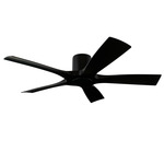 Aviator Flush Mount DC Ceiling Fan - Matte Black