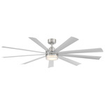 Wynd XL DC Ceiling Fan with Light - Stainless Steel / Stainless Steel