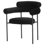 Portia Dining Chair - Matte Black / Black Velour