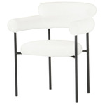 Portia Dining Chair - Matte Black / Oyster Velour