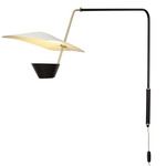 G25 Plug-In Wall Sconce - Black/Brass / White