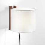 TMM Corto Plug-in Wall Sconce - Walnut / White