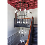 Drape Circle Tier Chandelier - Dark Oxidized / Opaque White