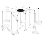 Papillons Multi Light Pendant - Satin Black / Satin White