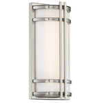 Skyscraper Outdoor Wall Sconce - Stainless Steel / White