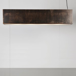 Light Three Linear Pendant with Center Feed - Black / Brown