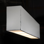 Light Three Linear Pendant with Center Feed - Black / Distressed White