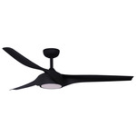 Star X Indoor / Outdoor Ceiling Fan - Black / Black