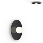 Bola Disc Wall / Ceiling Light - Matte Black / Opaline