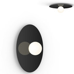 Bola Disc Wall / Ceiling Light - Matte Black / Opaline