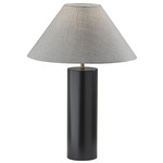 Martin Table Lamp - Black Poplar Wood / Light Grey
