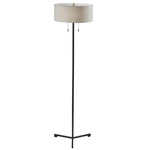 Wesley Floor Lamp - Black / Taupe