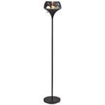 Eliza Torchiere Floor Lamp - Black / Smoked Glass