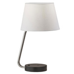 Louie Table Lamp - Brushed Steel / White