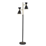 Oscar 2-Arms Tree Lamp - Black / Antique Brass / Black