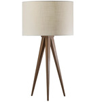 Director Wood Table Lamp - RoseWood Veneer / Off White