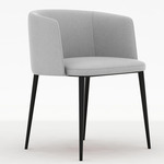 Ballet Dining Chair with Arms - Black / Silver Cloud