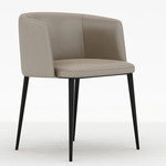 Ballet Dining Chair with Arms - Black / Clay Leather