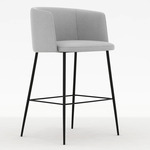 Ballet Stool with Arms - Black / Silver Cloud