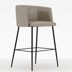Ballet Stool with Arms - Black / Clay Leather