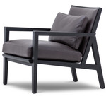 Flora Lounge Chair - Grey Oak / Brown Leather