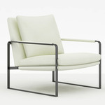 Leman Lounge Chair with Darkened Steel frame - Darkened Steel / Ivory Lace Leather