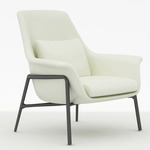 Noble Lounge Chair - Black / Ivory Lace Leather