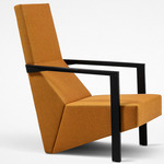 Puzzle Lounge Chair - Grey Oak / Cinnabar