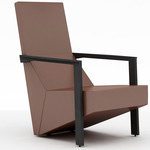 Puzzle Lounge Chair - Grey Oak / Light Brown Leather