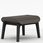 Qing Ottoman - Grey Oak / Brown Leather