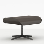 Qing Swivel Ottoman - Black / Brown Leather