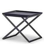 Enzo Side Table - Darkened Steel / Black Walnut