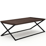 Enzo Coffee Table - Darkened Steel / Brown Walnut