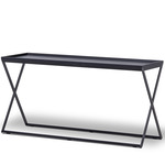 Enzo Console Table - Darkened Steel / Black Walnut