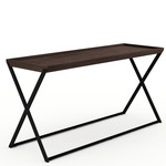 Enzo Console Table - Darkened Steel / Brown Walnut