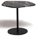 Hanna Side Table - Matte Black / Brown Marble