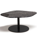 Hanna Side Table - Matte Black / Brown Marble