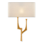 Bodnant Wall Sconce - Antique Gold Leaf / Off-White Linen