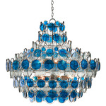 Galahad Chandelier - Contemporary Silver Leaf / Blue