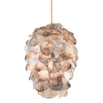Cruselle Pendant - Contemporary Gold Leaf / Natural Shell