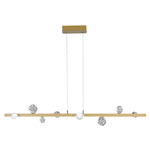 Stella Linear Chandelier - Gilded Brass / Cast Zircon