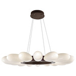 Fiori Radial Ring Chandelier - Flat Bronze / Fiori White